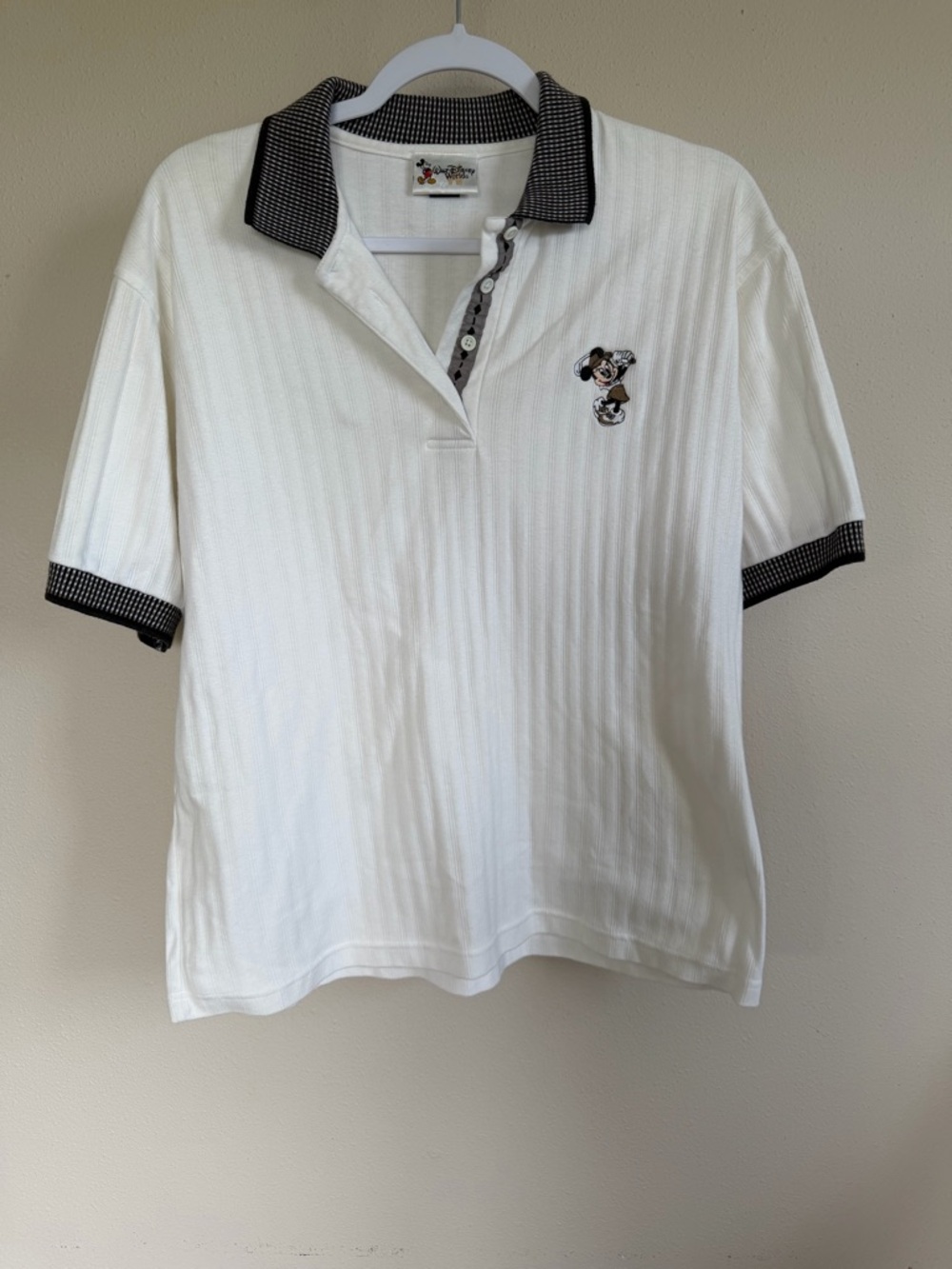 Disney World Vintage Minnie Mouse White Golf Polo Women’s L